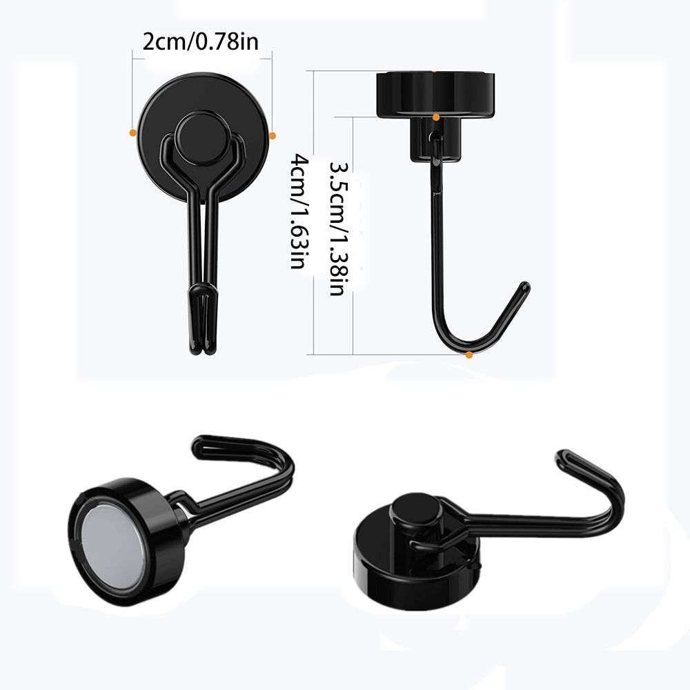 2/4/8/10 PCS Magnetic Hooks, Heavy Duty Neodymium Magnet Hook for Indoor Outdoor Hanging,Refrigerator,Grill,Kitchen,Key Holder