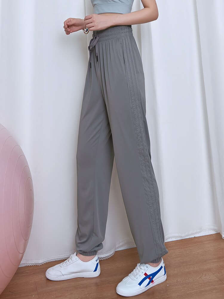 Sport hosen frauen sommer dünne abschnitt schnell trocknend casual hosen lose strahl füße waren dünne lauf yoga fitness hosen