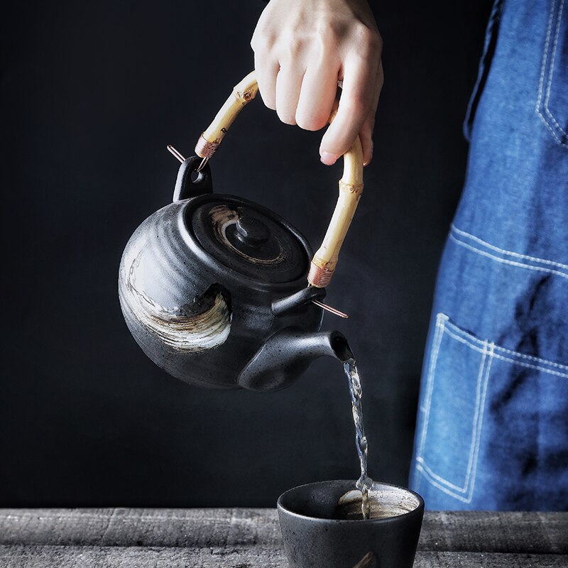 Tetera de cerámica japonesa, juego de té Kungfu, tetera de filtro grande para el hogar, tetera para hotel y restaurante