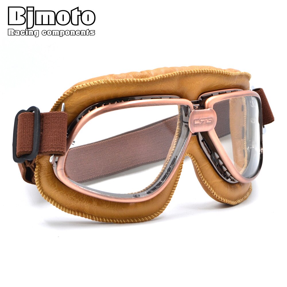Bjmoto 5 farver motorcykel cruiser scooter biker motorcross retro vintage beskyttelsesbriller briller til sportsbriller