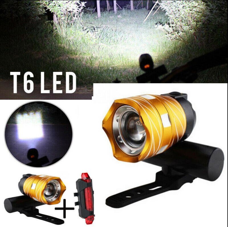 Oplaadbare 15000LM Xm-T6 Led Mtb Fietsverlichting Fiets Voor + Achter Koplamp