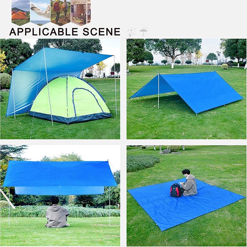 TopCamping Tarp Waterproof,Hammock Rain Fly,Outdoor Moistureproof Picnic Mat,Multifunction Tent,91 x 83 Inch