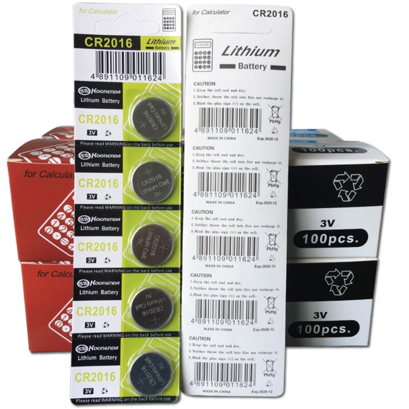 10Pcs 3V CR2016 Button Batteries LM2016 BR2016 DL2016 Cell Coin Lithium Battery For Watch Electronic Toy Calculators