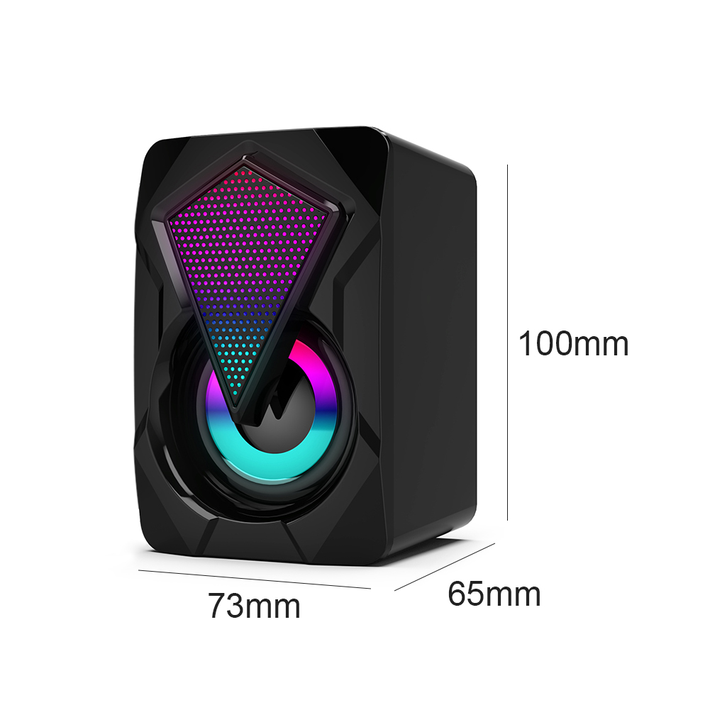 X2 Computer Speakers USB Powered 3Wx2 Bass Speakers with RGB Light for PC Wired Stereo Sound Surround Loudspeaker For Laptop