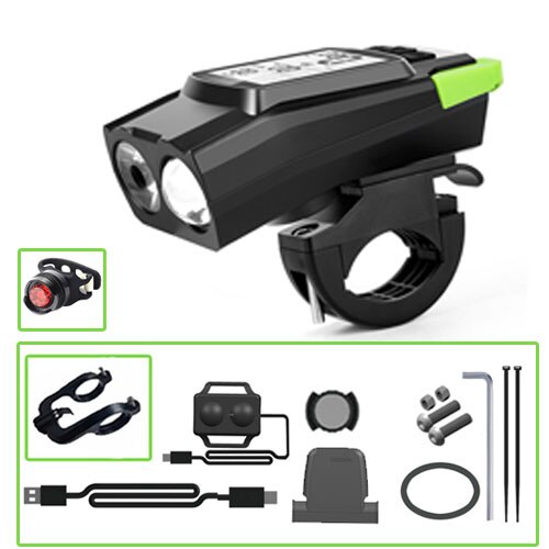 Bike Speed Meter Digital Bike Computer Multifunction Waterproof Sports Sensors Bicycle Speedometer Bike Light Horn 3 in 1: Green D2