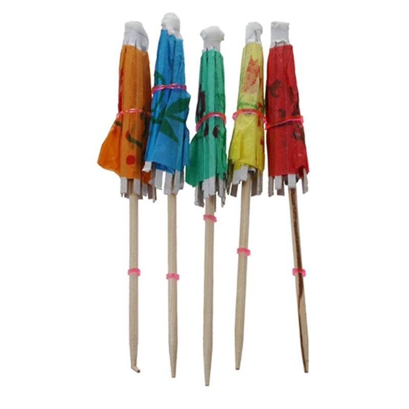 50x/lot Wedding Cocktail Drinks Party Sticks Paper Parasol Umbrella