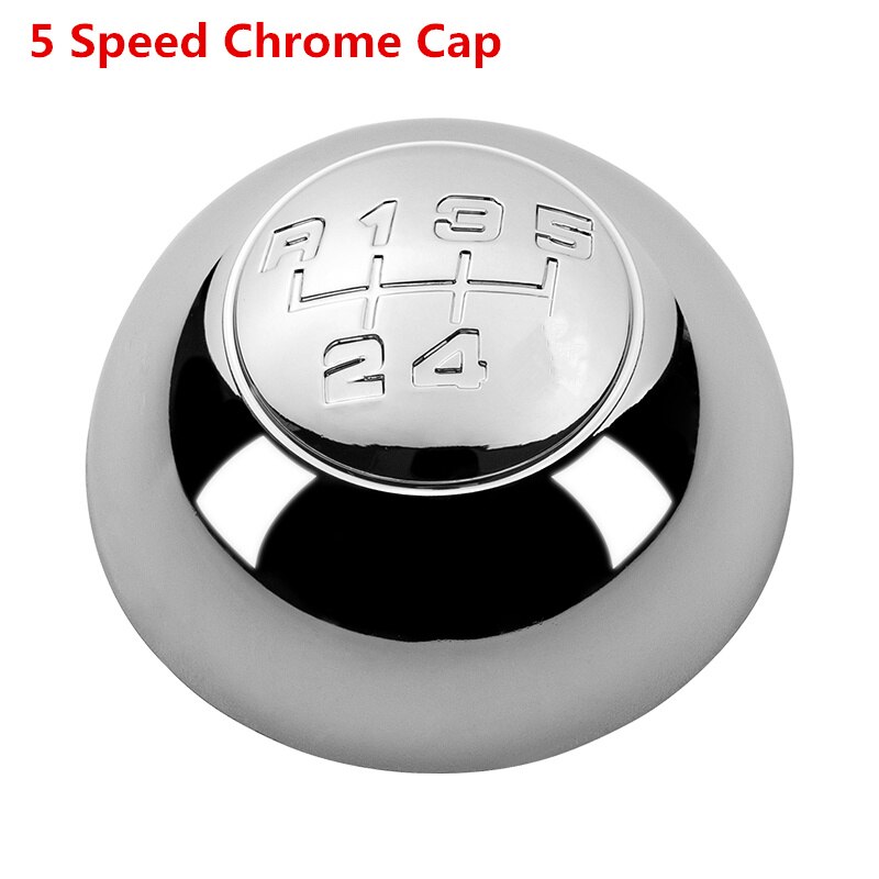 Chroom/Zilver/Zwarte Auto Versnellingspookknop Shifter Handbal Embleem Cap Cover Case Voor Alfa Romeo Giulietta: 5 Speed Chrome Cap