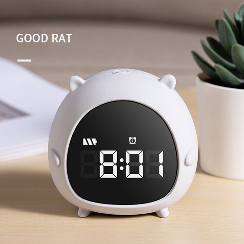 Sveglia multifunzione intelligente elfo cartone animato controllo vocale creativo portato orologio dormitorio regalo studente comodino multifunzionale: Good topo