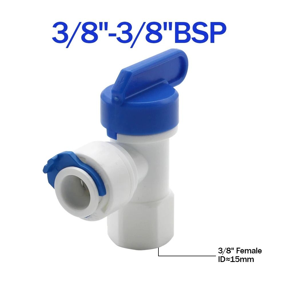 Plastic Kogelkraan 1/4 "3/8" Od Slang Snel Aansluiten Mannelijke Vrouwelijke Draad Mannelijke 1/2 "Vrouwelijke Reveser Osmose Aquarium Fitting