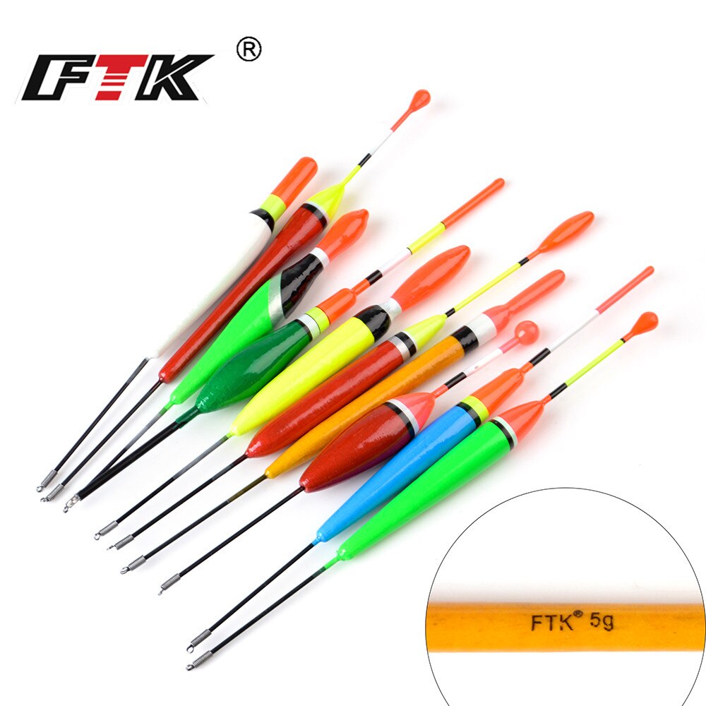 FTK Mixed Waggler Pole Fishing Floats Set of 10 Pcs Barguzinsky Fir Floats Sensitive Bodied 2/3/5g For Carp Sea Bream Roach