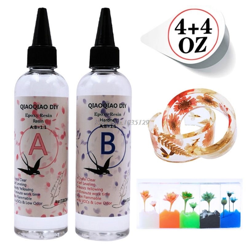 8 Ounce Quick Curing AB Resin 1:1 Kit Clear Hard Epoxy Resin Jewelry Making Tool G29