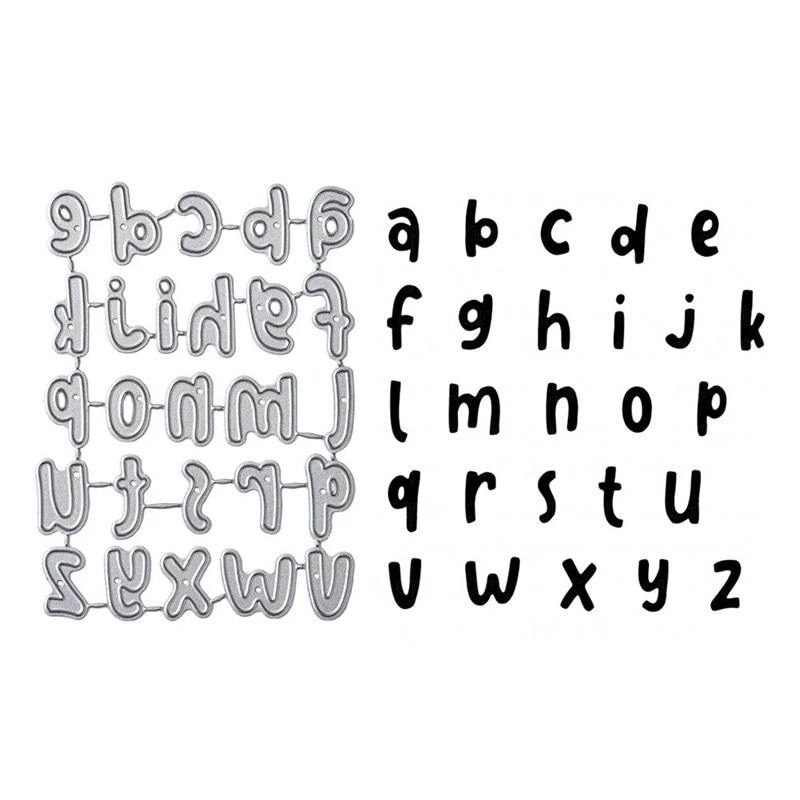 YaMinSanNiO 26 Alfabet Sterft een-z Letters Metalen Stansmessen Voor Scrapbooking Sterft voor Card Making Embossing Bezuinigingen Stencils ambachten