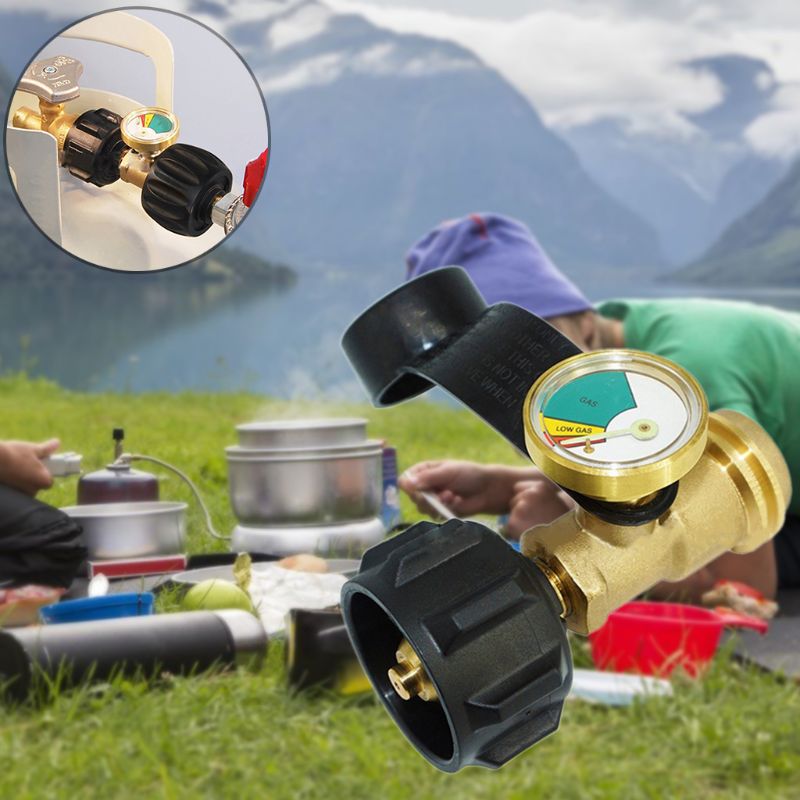 Universal bbq gas propan tryckmässingsmätare tank rv tryckmätare nivåindikator adapter läckagedetektor gasmätning