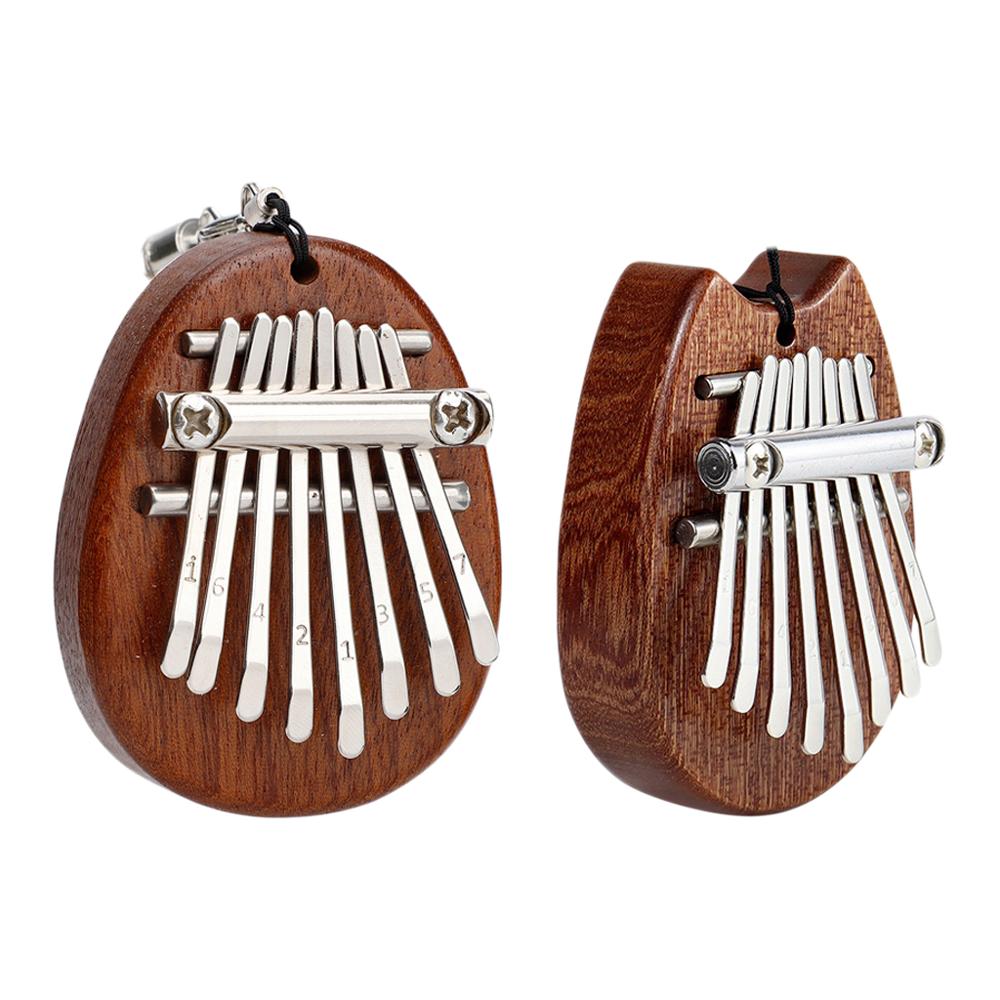 8 Toetsen Mini Kalimba Duim Piano Mbira Massief Houten Speelgoed Met Lanyard Hanger Voor Beginners