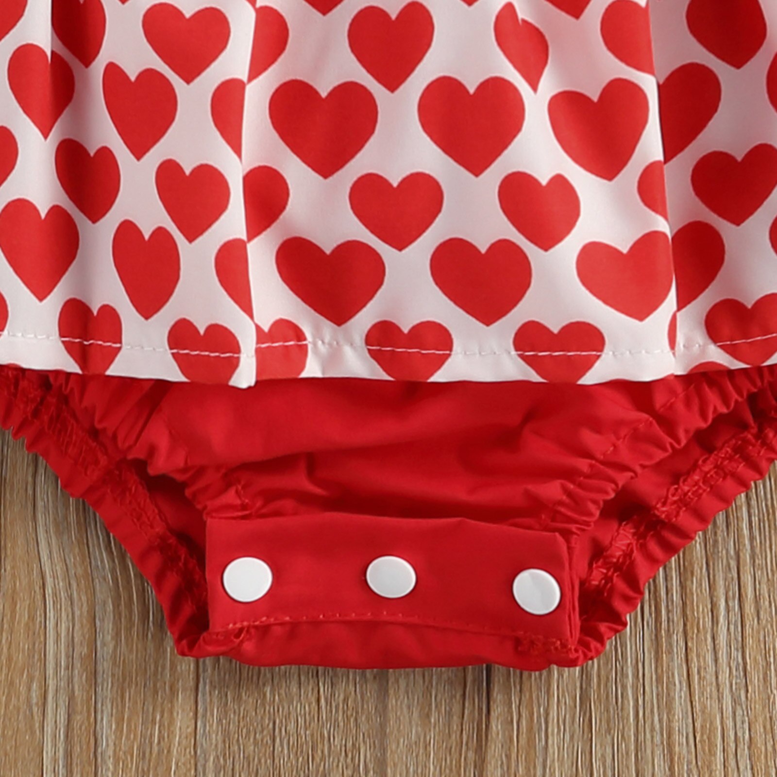 Dia dos namorados bonito do bebê meninas meninos bodysuits bandana amor coração impressão babados laço manga vestido macacões 0-24m