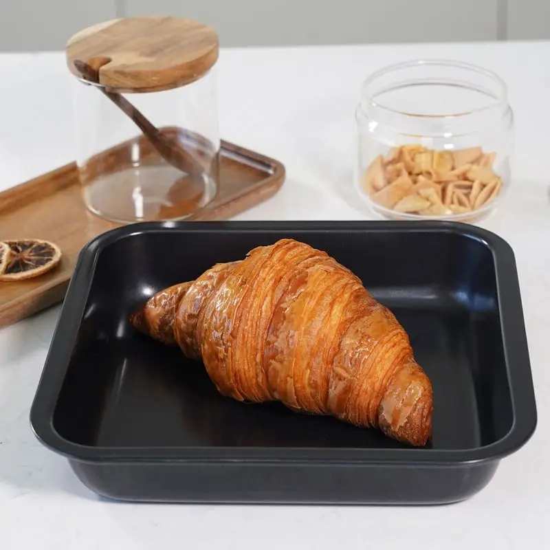 Bandeja para asar antiadherente de acero al carbono, bandeja para hornear Rectangular, pan tostado, pastel, utensilios para hornear, pastelería DIY, plato, utensilios de cocina