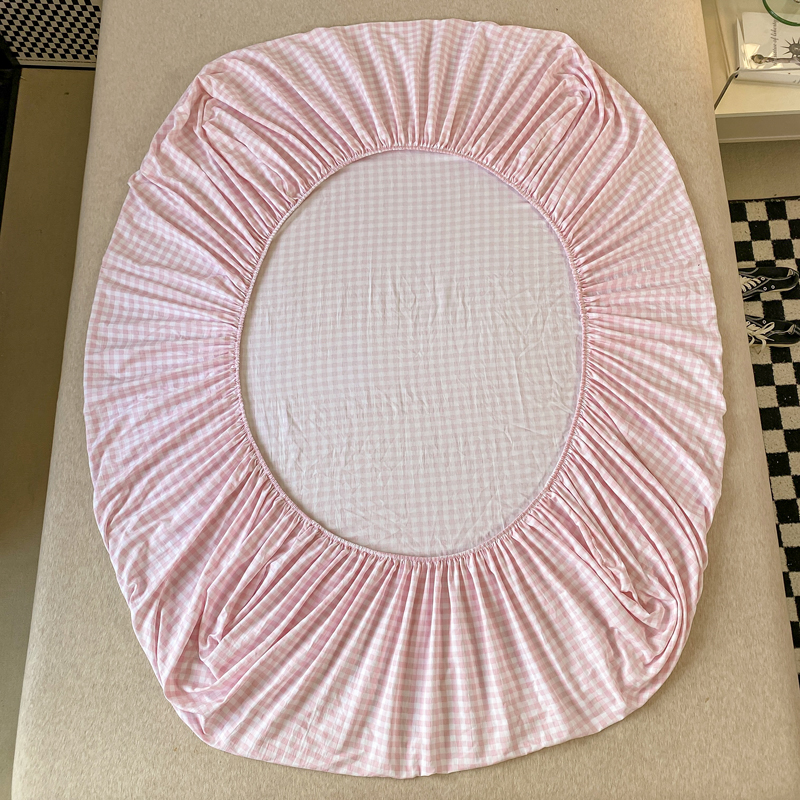 Sábana bajera de estilo a cuadros, funda de cama agradable para la piel, Sábana elástica para niñas y niños, ropa de cama iluminada para el hogar (sin funda de almohada)