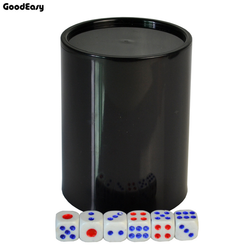 KTV Bar colorido Casino juegos de azar vaso de dados de plástico con 6 uds #13 dados blancos Texas Hold'em Partido de póquer juego de dados juego de copa