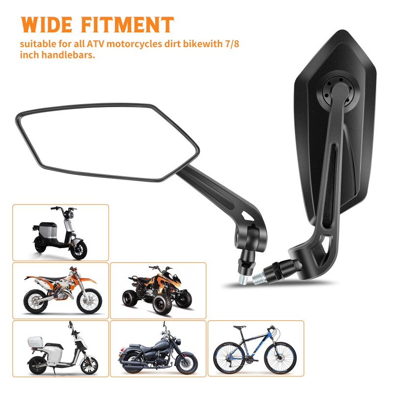 Espejos retrovisores ajustables para manillar de motocicleta, espejos finales de barra para Cafe Racer, Scooter, Motocross, accesorios de ciclismo de 8/10mm