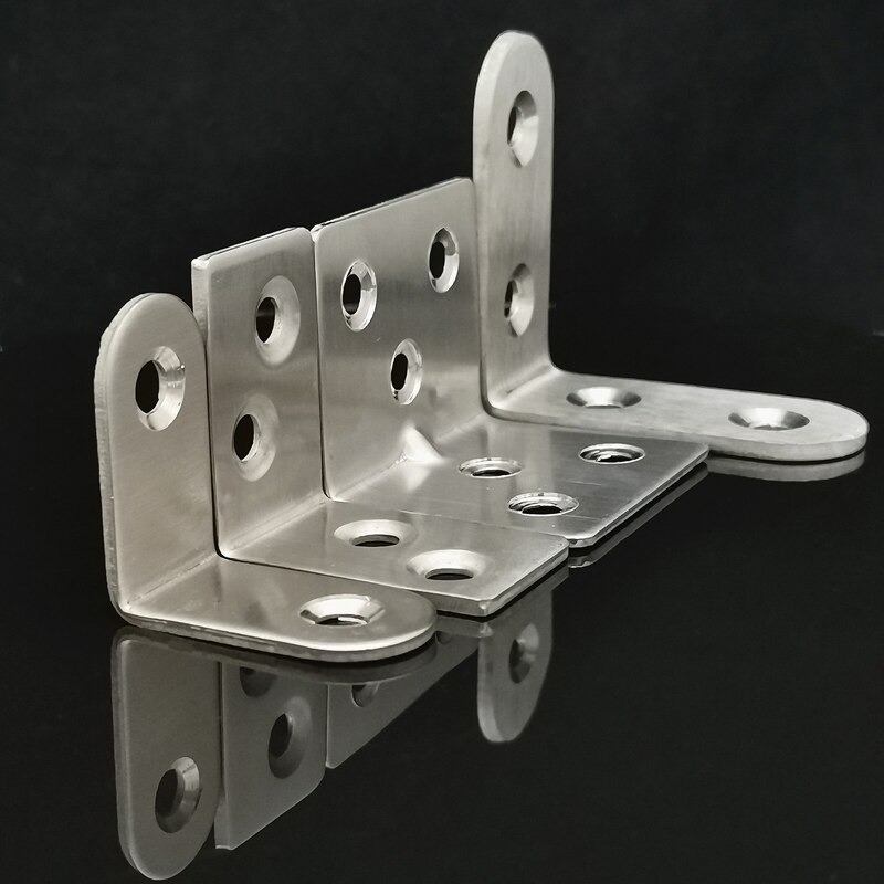 Stainless Steel L-shaped Angle Bracket 90 Degree Holder Furniture Connector Partition Triangle Fixed Block Laminated Bracket