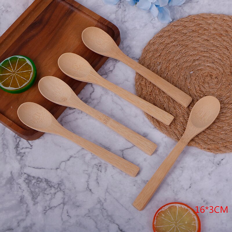 5 Stks/partij Bamboe Jam Lepel Ecofriendly Servies Bamboe Scoop Koffie Honing Thee Stirrer Baby Honing