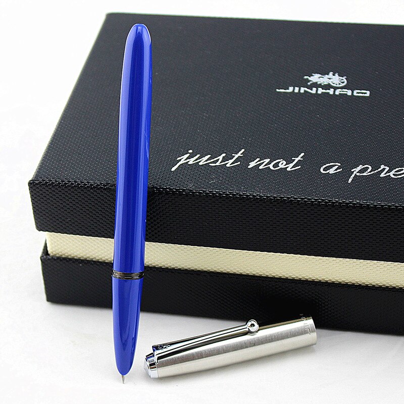 Vintage artistic Fountain pen Steel metal cap 0.38mm extra fine pens Jinhao 51A Stationery Office school supplies A6994: E / 0.8MM