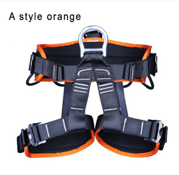 Cortina rappel de escalada en roca de rescate, equipo limpieza pared, arnés de protección de cintura de , cinturones de seguridad: A style orange