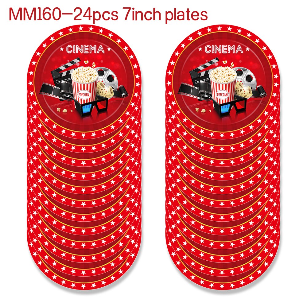 25pcs Cinema Hollywood World Movie Time Party DIY Paper Photobooth Prop Photo Props Kids Baby Shower Birthday Party Favors: MM160-7inch-24pcs