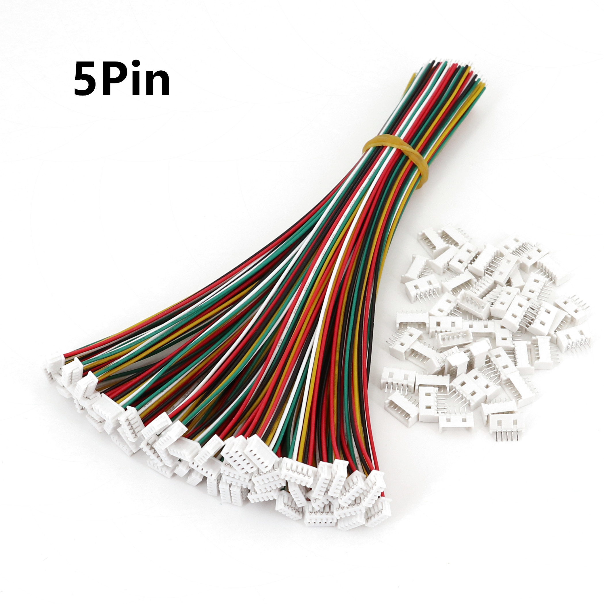 50Sets Micro JST 2/3/4/5/6/8 Pin Single End Pitch 1.25mm 15cm 28AWG Wire to Board Connector: Red