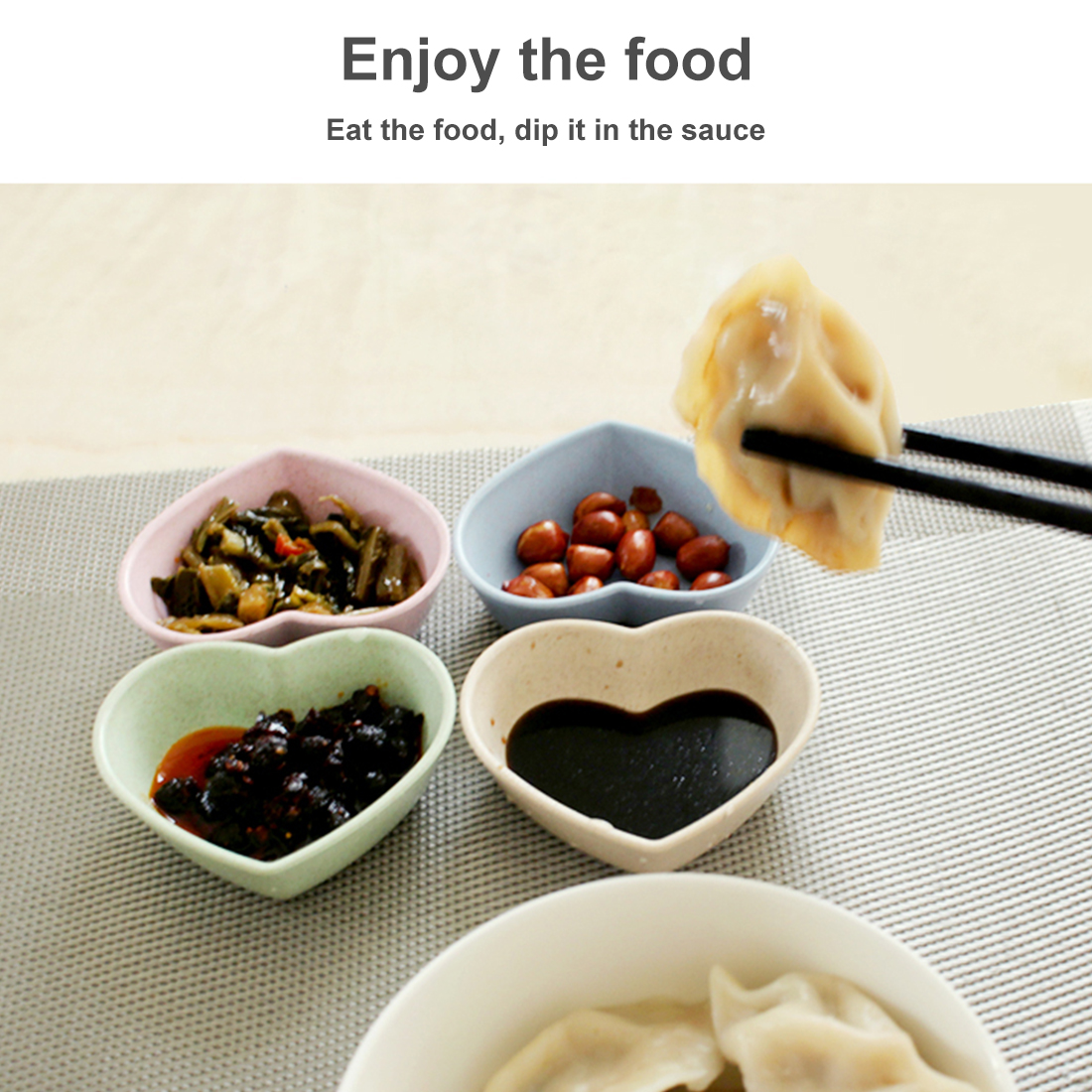 Tableware Bowl Heart Shape Lightweight Seasoning Bowl Food Sauce Kitchen Accessories Dish Appetizer Plates for Kitchen tools