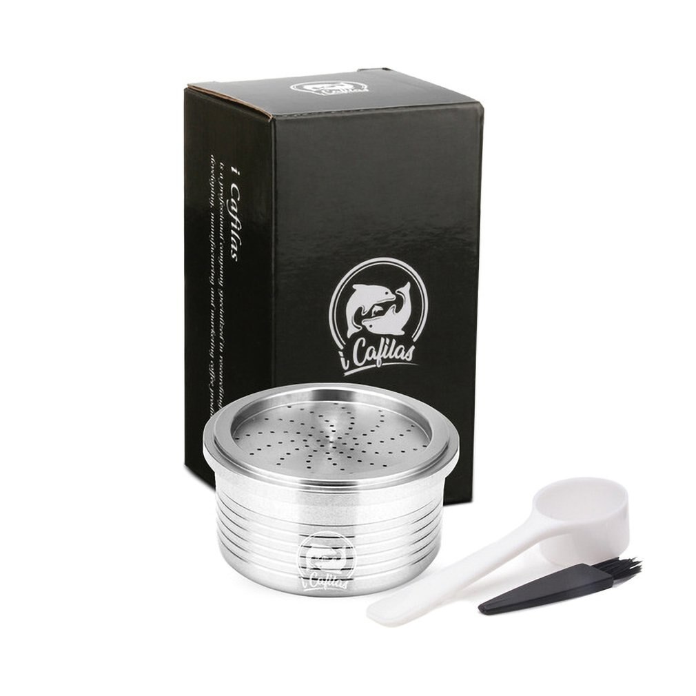 Stainless steel Refillable Coffee Capsule Pod Filter Dripper Tamper Compatible with Lavazza piont Coffee Machine: 01