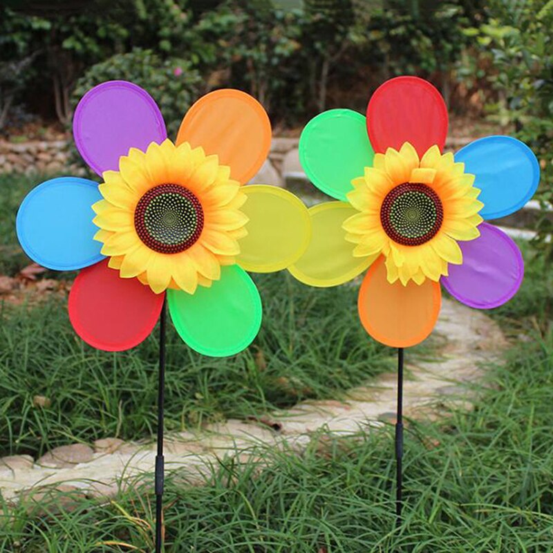 Grappig Outdoor Activiteiten Speelgoed Tuin Decor Mooie Kind Kleurrijke Zonnebloem Windmolen Speelgoed Kinderen Kleurrijke