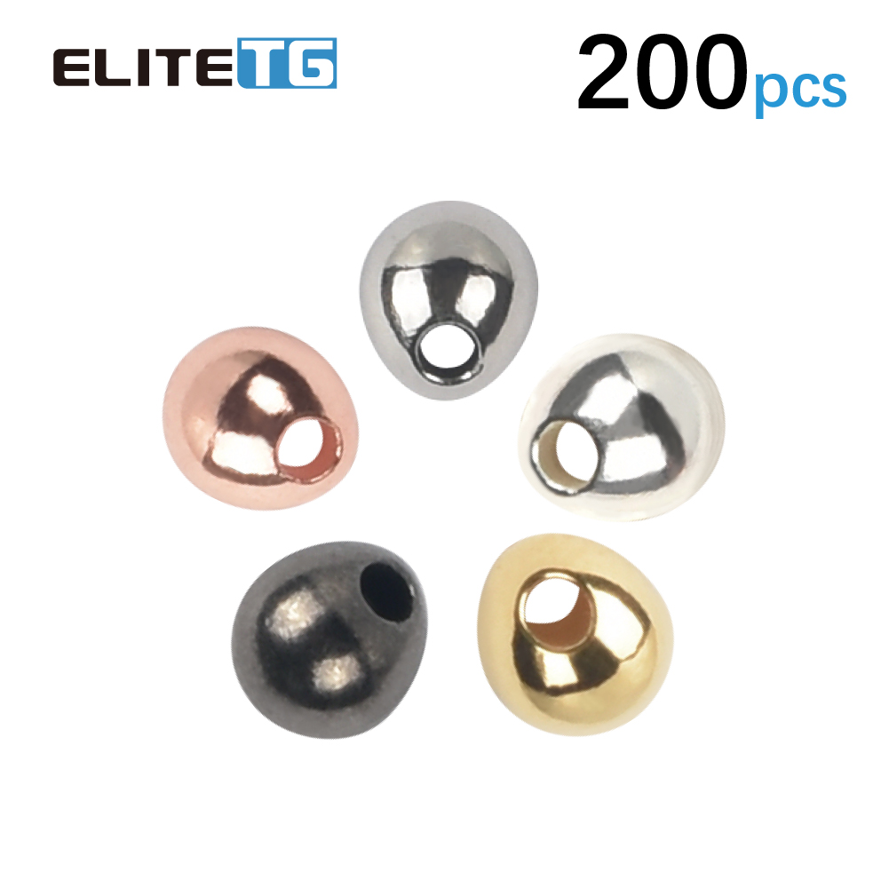 Elite TG 200 STKS 2,3 mm-3,8 mm veelkleurige kralen off-set wolfraam kralen traanvorm jig off kralen vissen vliegbindset vissen lokken