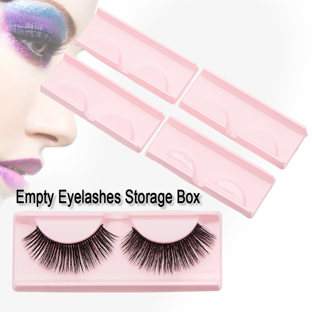 New1/ 5/10Pcs Wimpers Verpakking Dozen Wimpers Houder Doos Wimpers Verpakking Transparante Deksel Roze Trays Eye Lash lade Clear Case