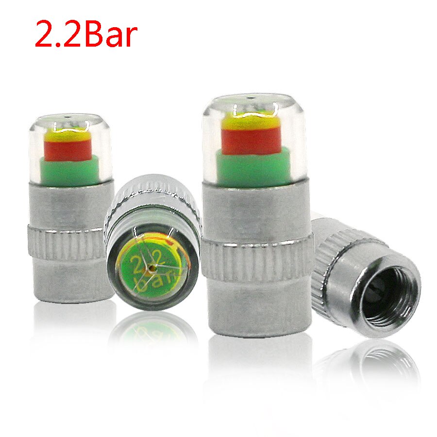 tire pressure Visiable 32 Psi 2.2 Bar Air Warning Alert Tire Valve Pressure cap 2.2 Sensor Monitor Light Cap Indicator For Car