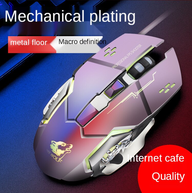 V5 mechanical mouse DPI2400 wired mouse mechanical silent 6-button mouse for gaming gaming desktop computer notebook