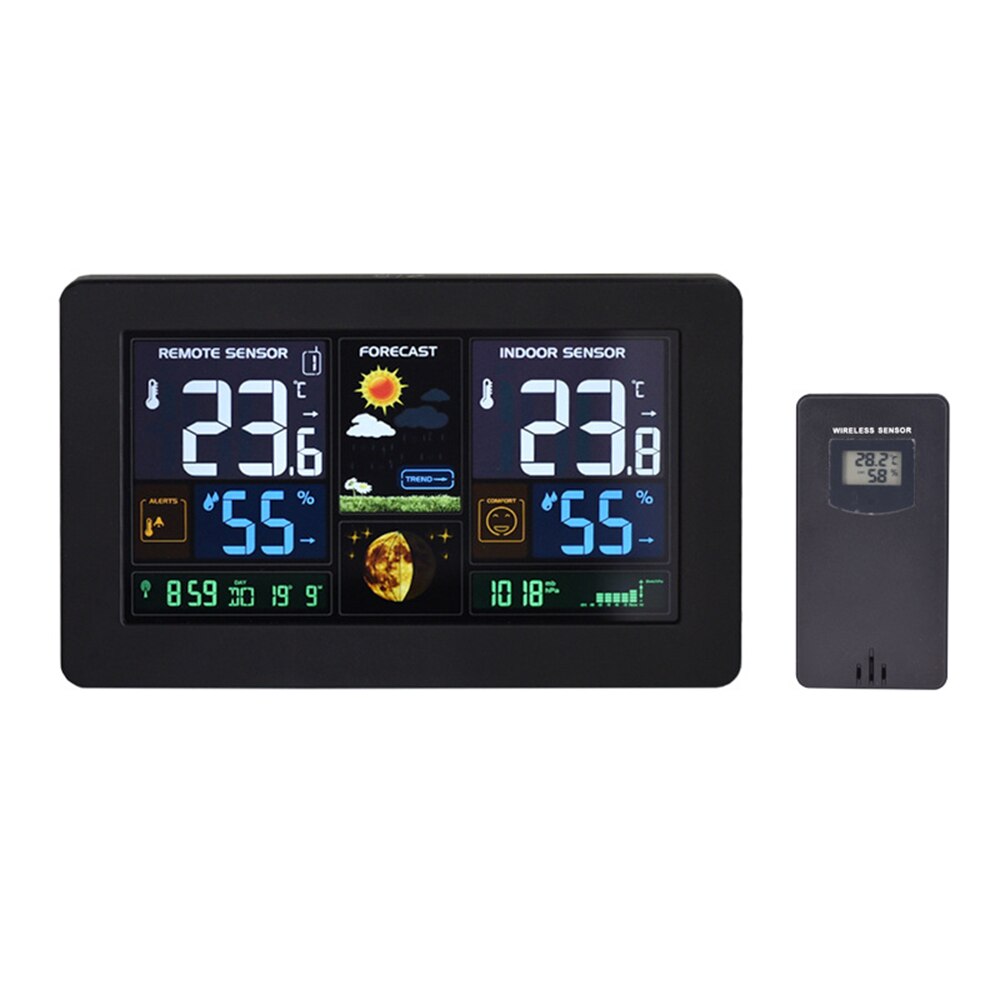 Lcd Digitale Thermometer Temperatuur Meter Thuis Weerstation Weerbericht Barometer Tijd Wekker Draadloze