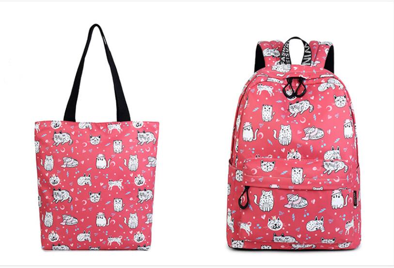 lässig Wasserdichte Frauen Rucksack Blume Druck Mädchen Hochschule Laptop Bookbags Dame Reise Bagpack