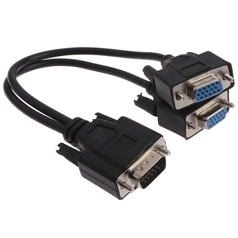 1Pc 27Cm Display Kabel 15Pin Vga Male Naar 2 Vga Svga Vrouwelijke Adapter Splitter Video Monitor Cable
