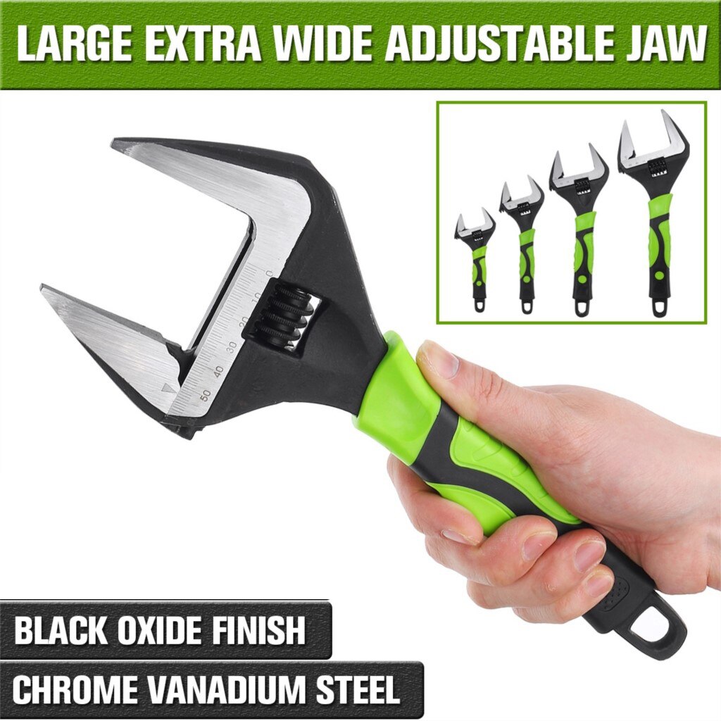 6 Inch Adjustable Wrench 35mm Large Opening Spanner Non-slip Plumbing Tool Kitchen Faucets Bathroom Pipe Nut Wrench