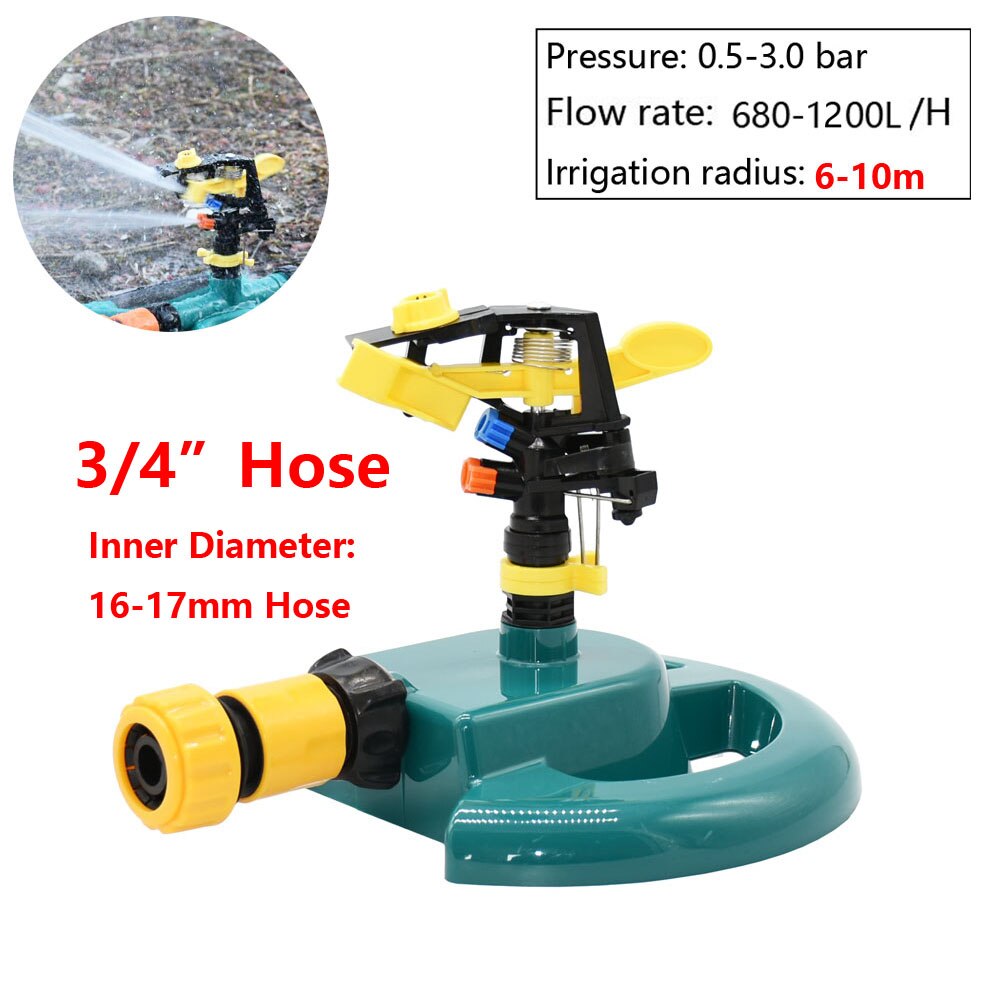 Garden Lawn Rotary Watering Sprinklers With Nozzle Support Automatic 360 Degrees Farm Rocker Sprinkler Irrigation Water