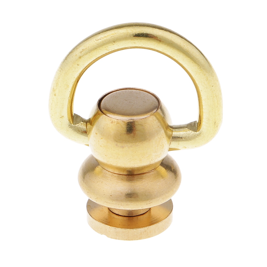1Pcs Rivet Studs Screw Back Round Head D Ring Leathercraft Brass Punk