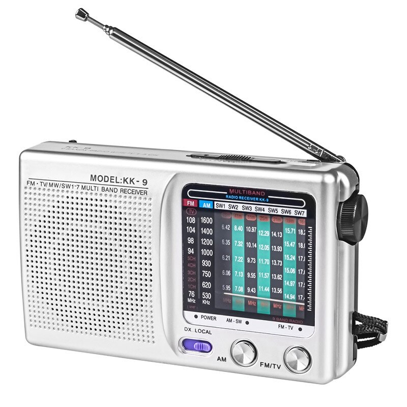 AM/FM/SW Portable Radio Operated for Indoor, Outdoor & Emergency Use Radio with Speaker & Headphone Jack: Silver