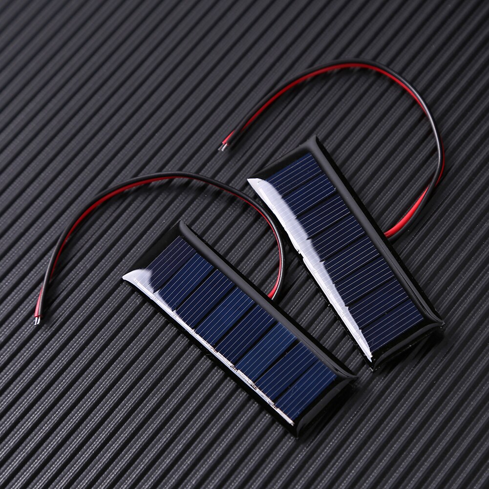 3x1 inch Solar Panel 4V 50mA 0.2W 2 Wires 8 Cells Mini Epoxy Panel Portable Monocrystalline Cell Solar Plate for Phone Hiking