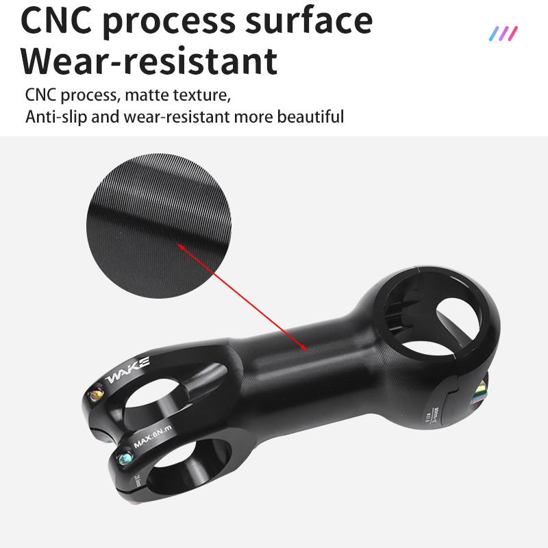 Wake Road Bike Bicycle Accessories Stem Handlebar Stem 31.8mm 10 Degree Aluminum Alloy Lightweight for Cycling Silver Stem
