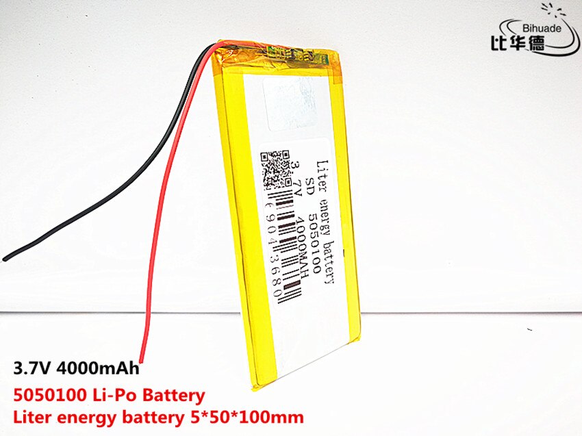 Bateria de energia litro boa qualidade 3.7v, 4000mah, 5050100 íon de lítio polímero/bateria li-ion para brinquedo, power bank, gps, mp3,mp4