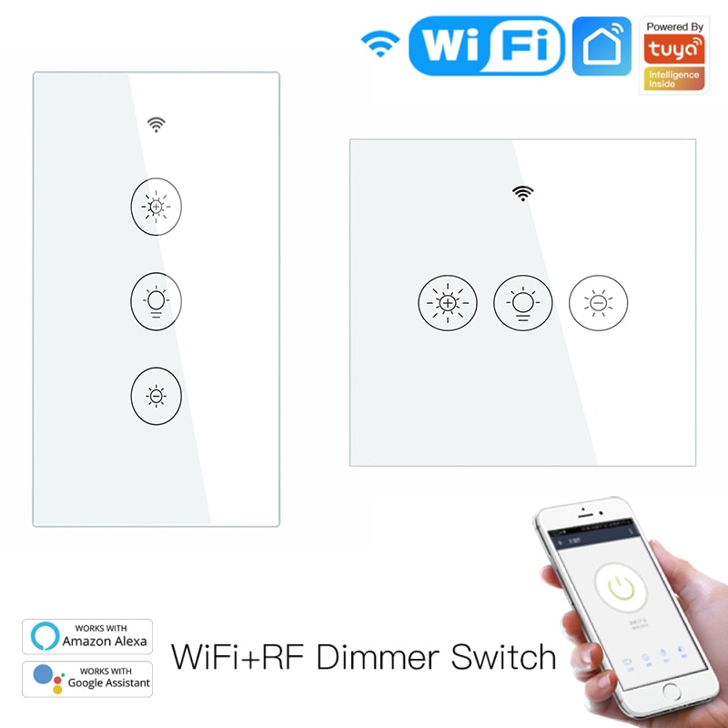 Wifi Smart Light Touch Dimmer Module Eu/Us Wall Panel Smart Leven/Tuya Afstandsbediening Werkt met Alexa Google Thuis
