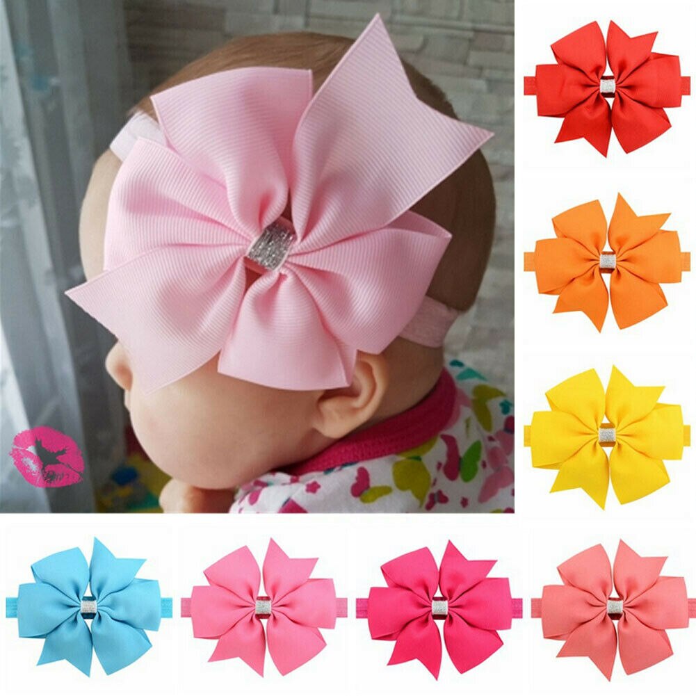 Kinderen Accessoires Leuke Baby Meisjes Hair Bows Voor Kinderen Haarbanden Haar Clips Grote Strik Sequin Hoofddeksels