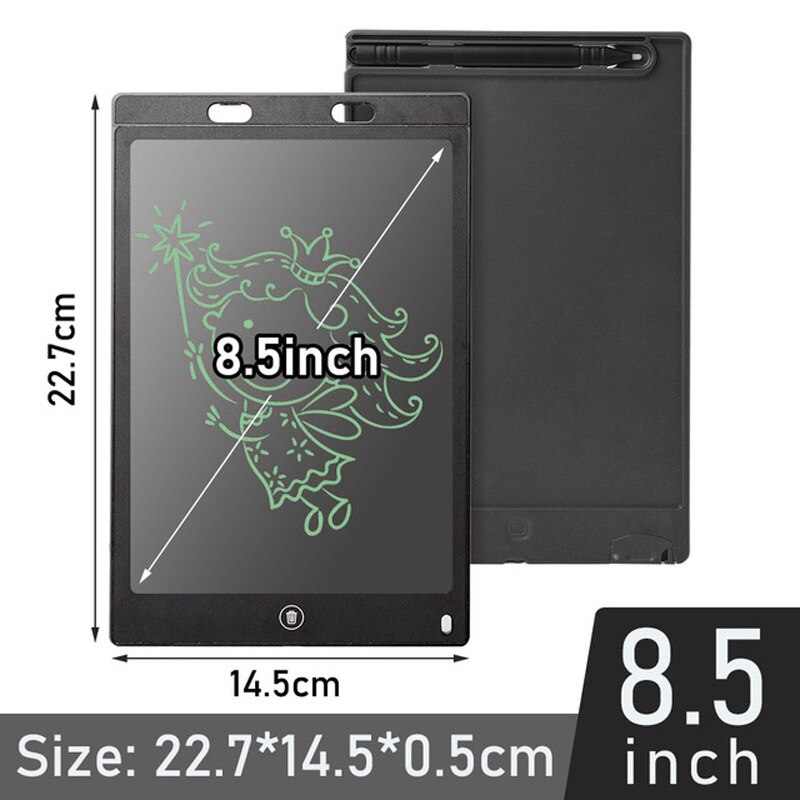 "4.4'' 8.5'' 12'' inch Writing Tablet Portable Drawing Graphics Handwriting Pad Smart LCD Electronic Notepad ultra-thin Board: 8.5inches black