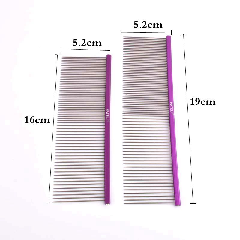 Pente de cabelo para animais de estimação, 16/19cm, para cachorro, gato, desembaraçador, corte de pele, despedida, escova, ferramenta de aliciamento para longo ​ Cabelo Encaracolado Pet